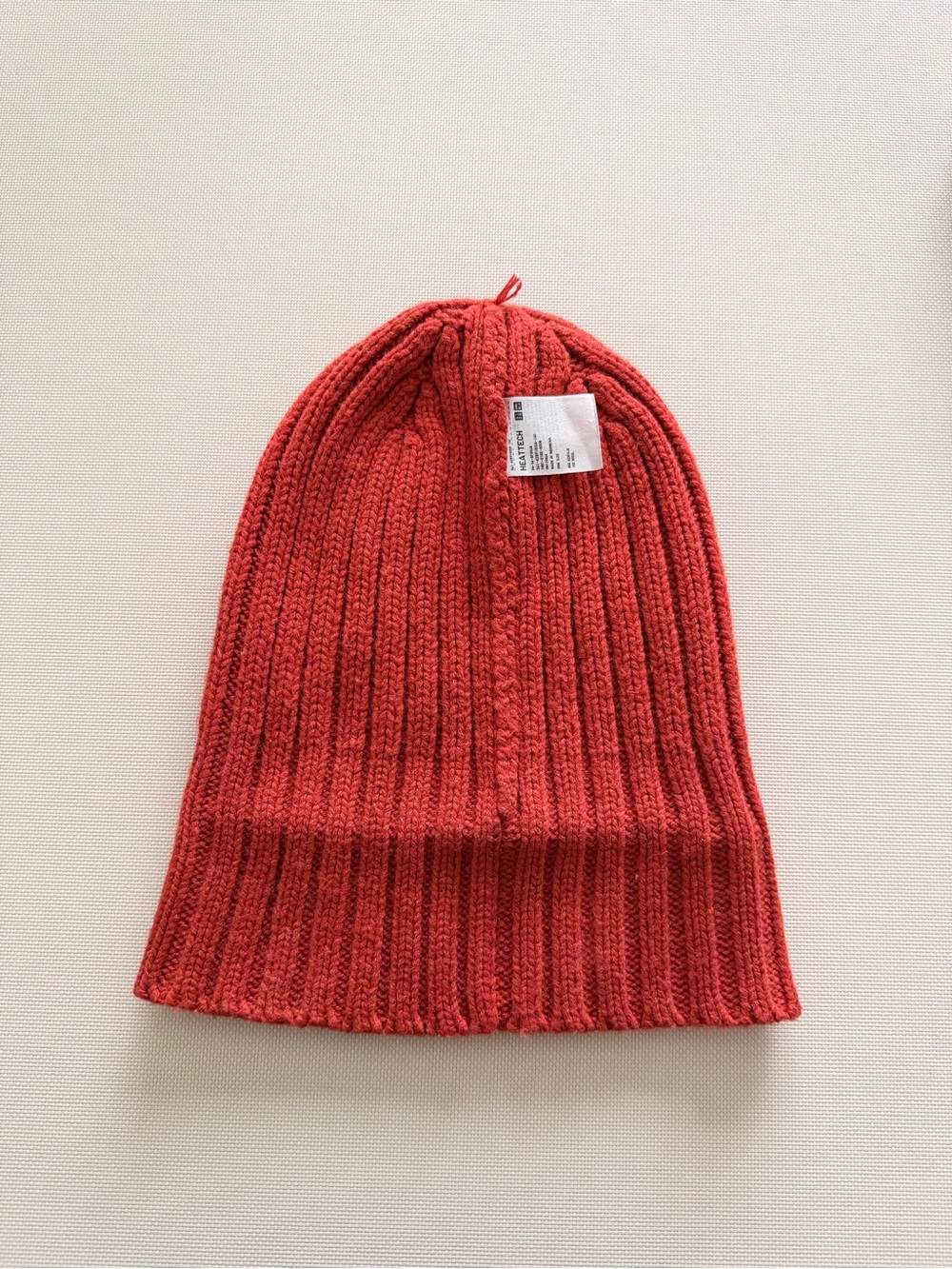 Uniqlo HEATTECH Unisex Knit Beanie Hat Acrylic/Wool Coral One Size - Picture 7 of 7
